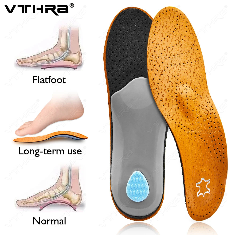 Leather Orthopedic Insole Orthotic Arch Support Antibacterial