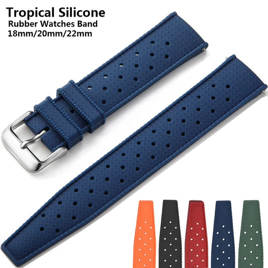 New Tropical Rubber Strap for Oris Seiko Citizen Smart Watch