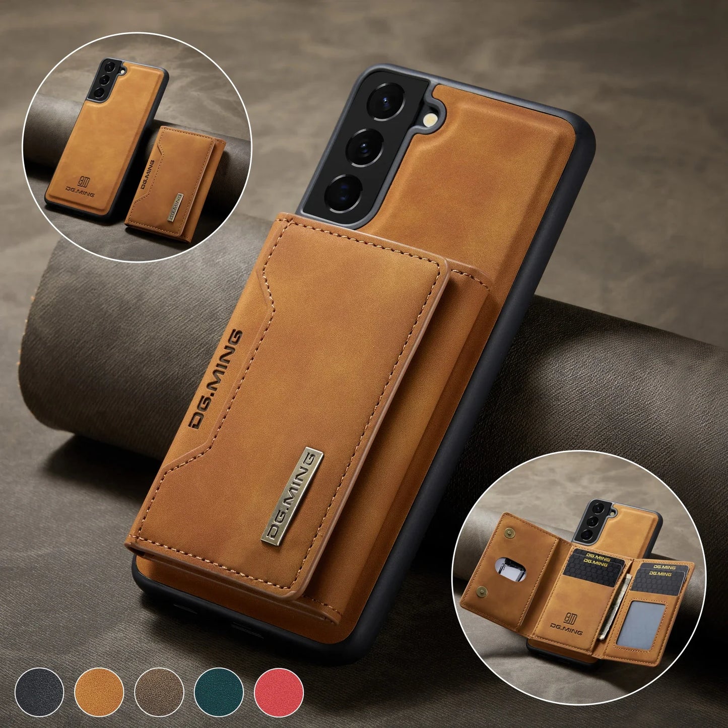 Magnetic Detachable Leather Wallet Phone Case for Samsung S24 S23 S22 S21