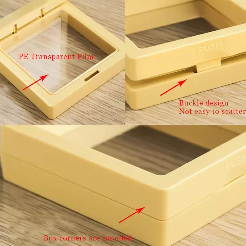 4 Pcs Transparent Pe Film Jewelry Storage Box