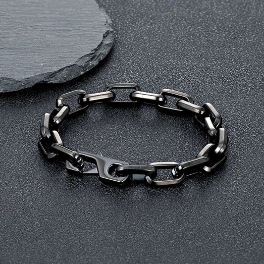 Locomotive Vintage Oxidized Men Punk Stainless Steel Motorcycle Bracelet