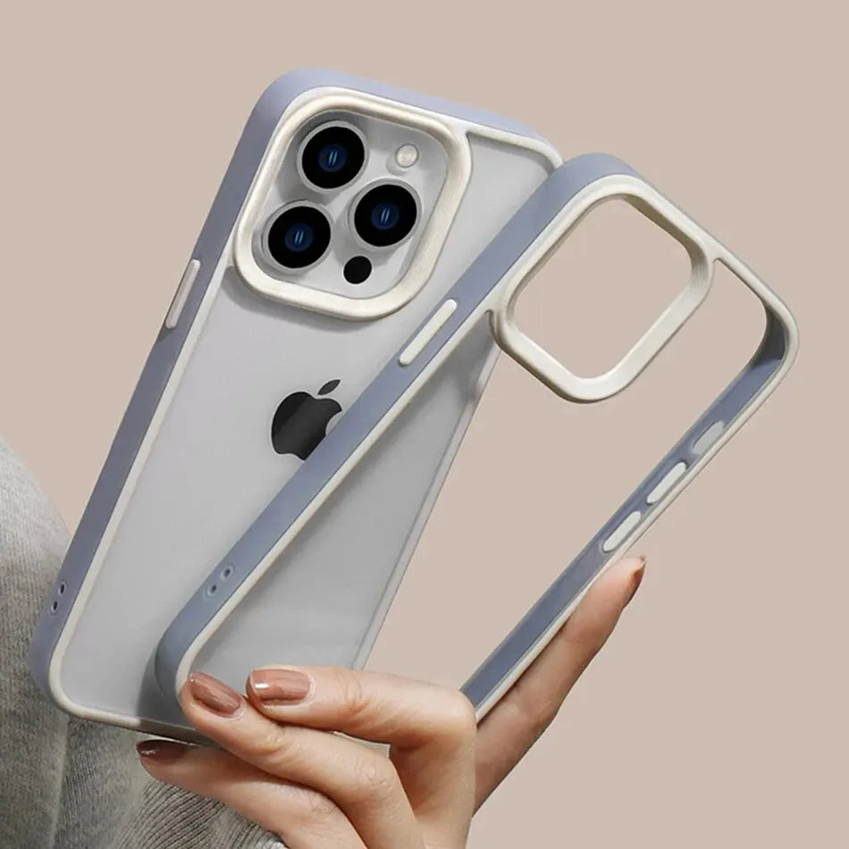 Transparent Candy Square Frame Case For iPhone 15 14 13 12