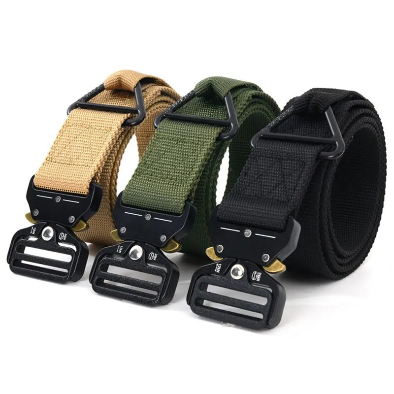 Mens Belt Outdoor Hunting Tactical Multifunction Buckle Nylon