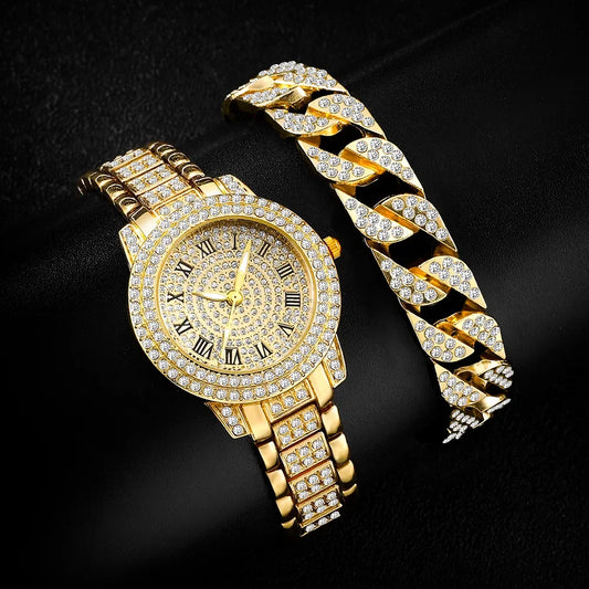 Womens Quartz Watch Bracelet Set HQ8024