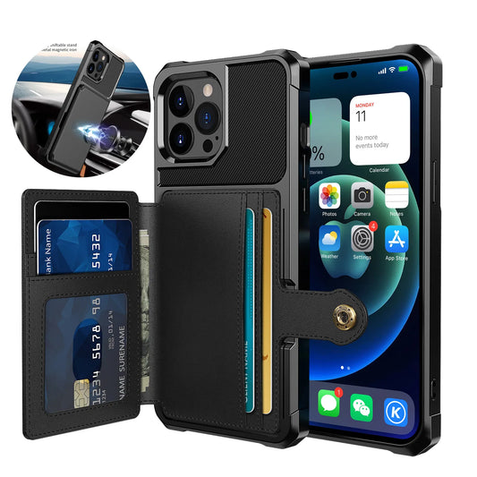 Magnetic Wallet Leather Phone Case for iPhone 15 14 13 12 11 Pro Max