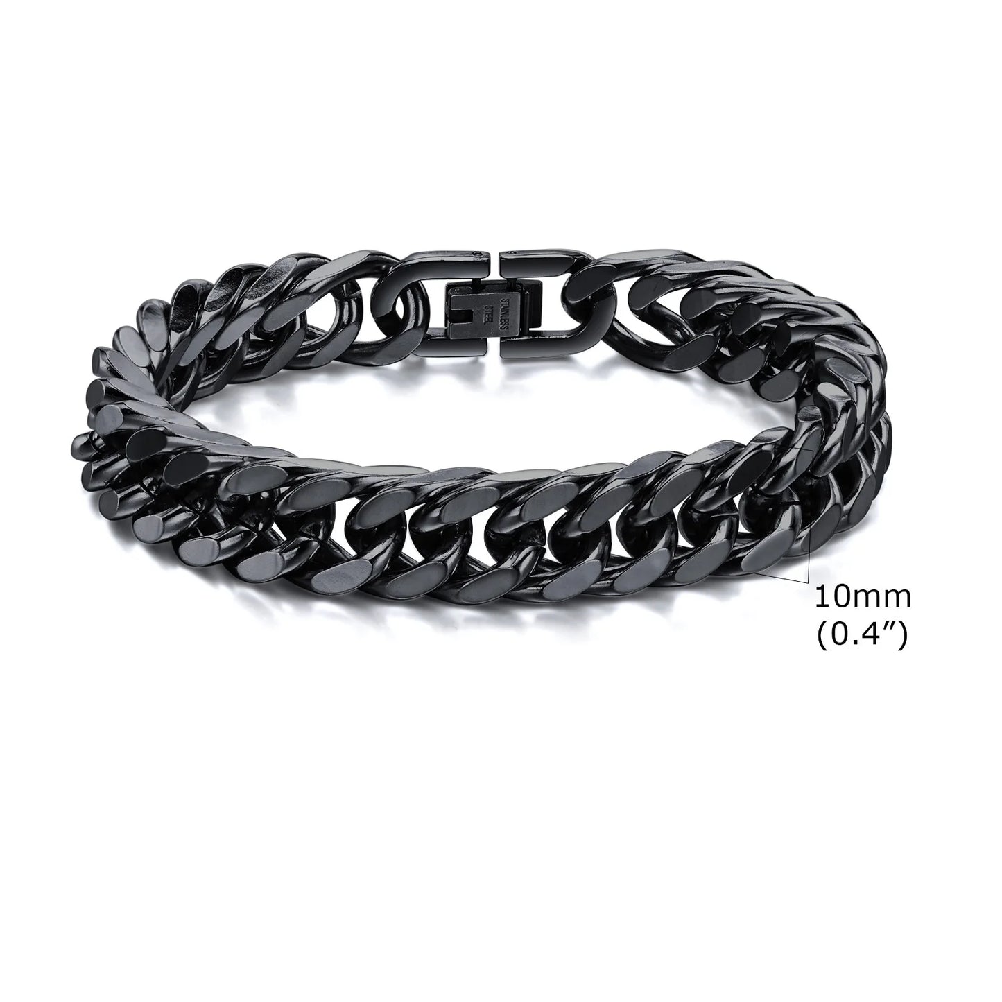 Stylish Double Curb Chain Bracelets for Men Stainless Steel