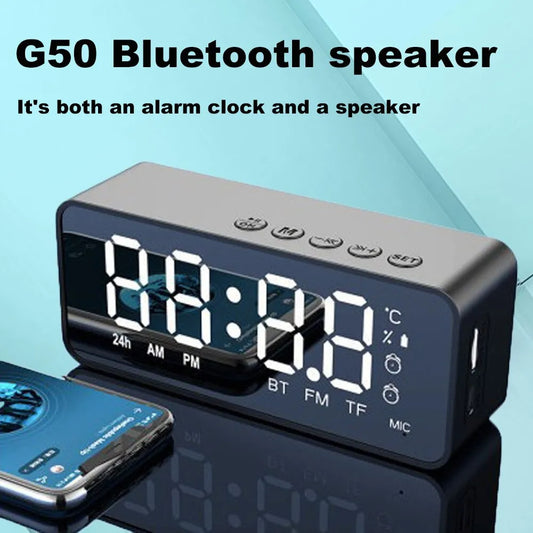 G50 Wireless Bluetooth Speaker Mirror Alarm Clock