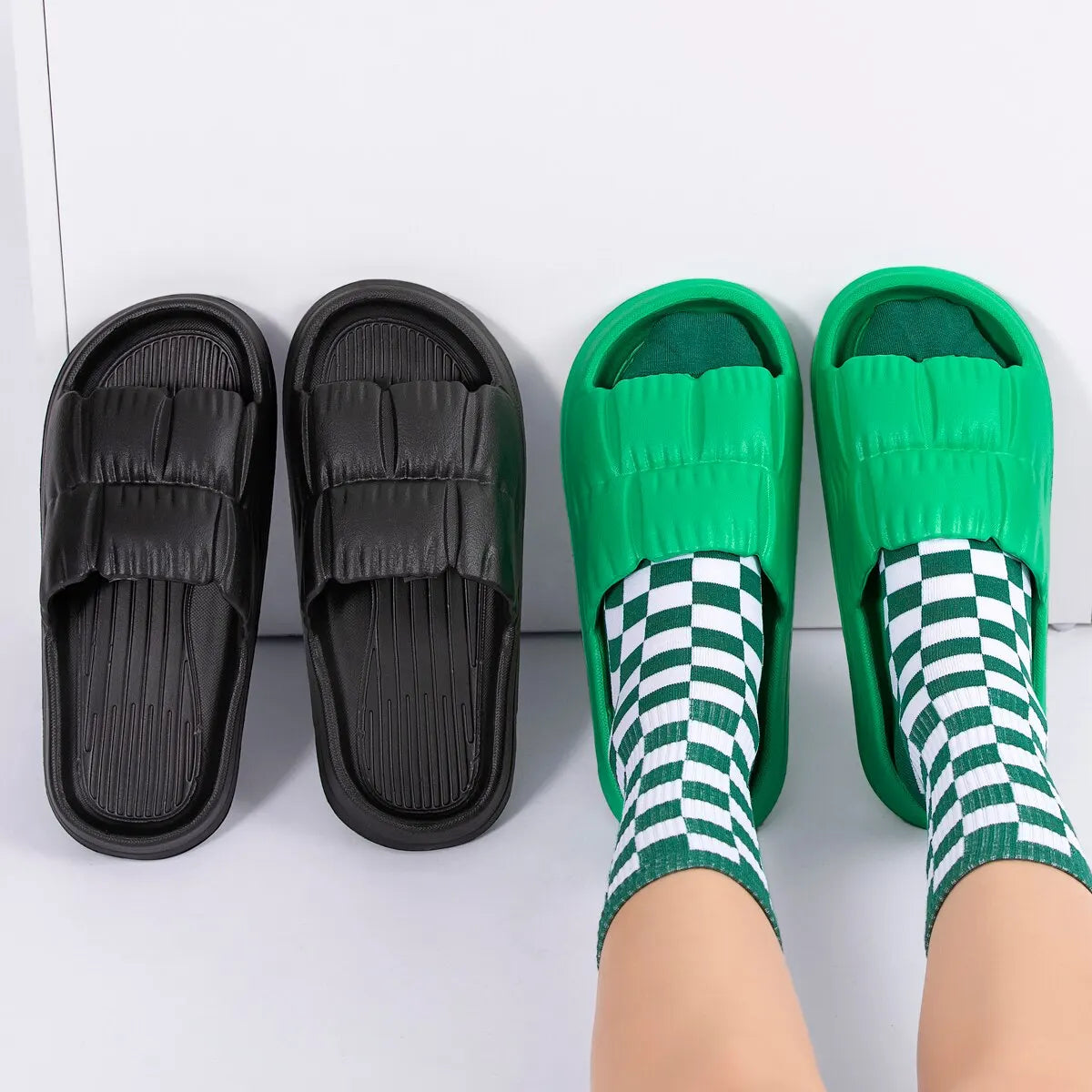 Womens Soft Sole Cloud Slippers Thick Platform