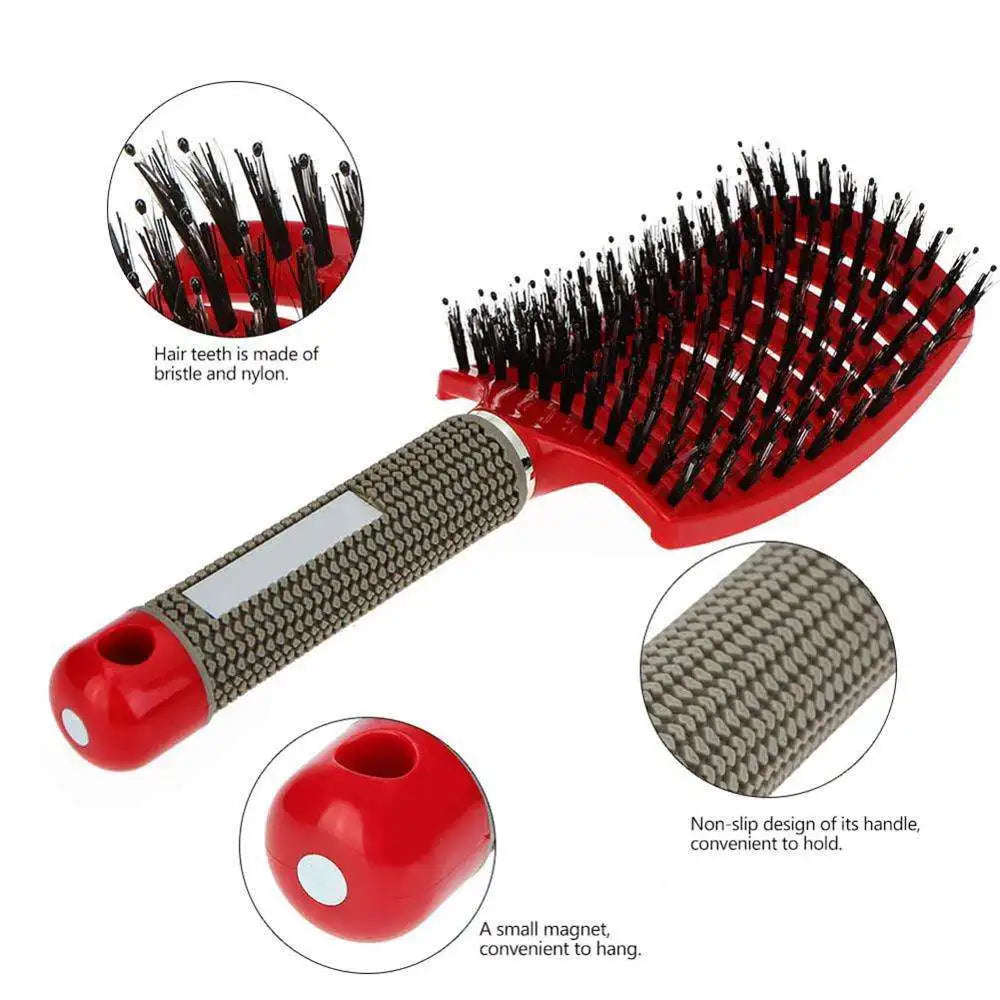 Hair Comb Detangling Brush Bristle Nylon Women Wet Massage Comb