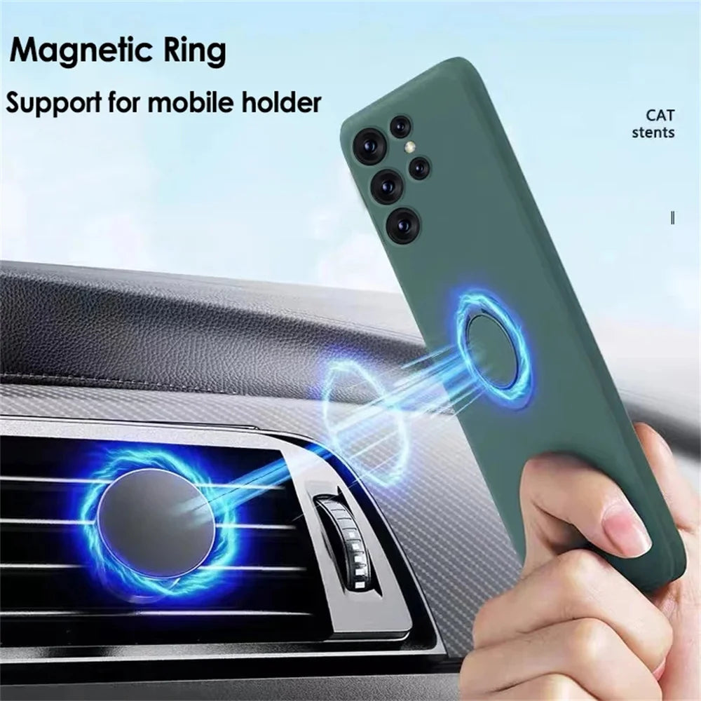 Magnetic Holder Case For Samsung Galaxy S24 S23 S22 S21 S20 FE Note 20 A54 A53