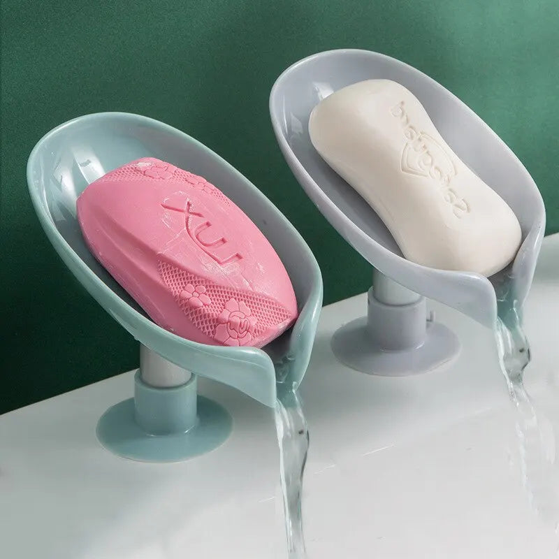 2pcs Drain Soap Holder Leaf Shape