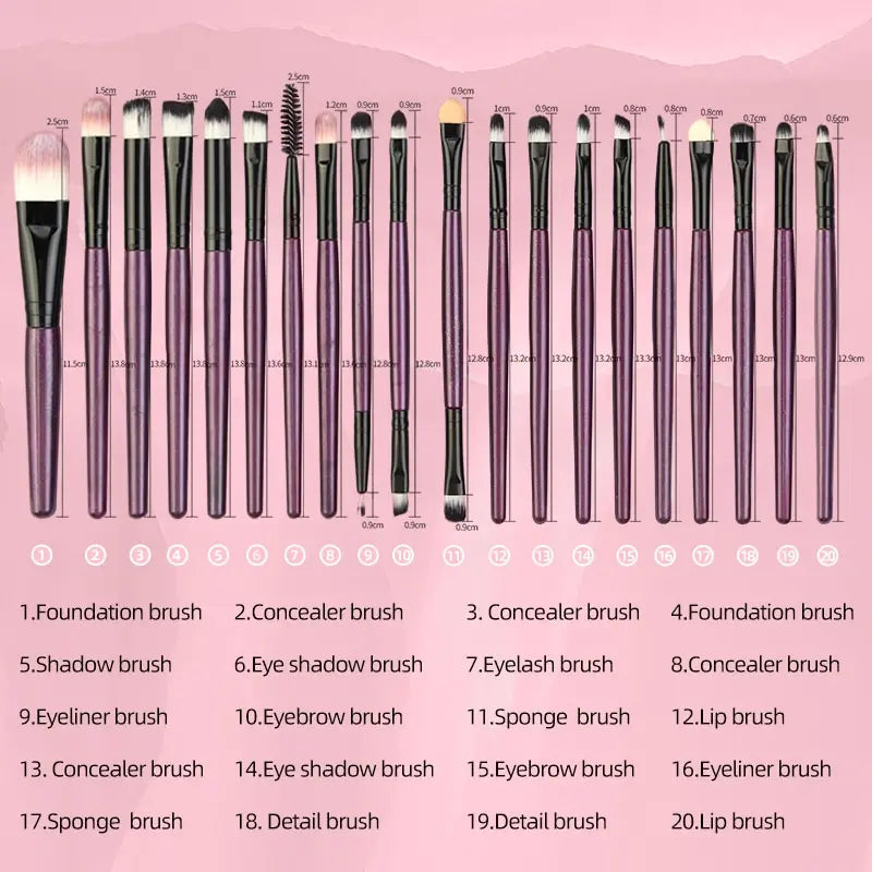 Maange 20 PCs Makeup Brush Set Eye Shadow Brush