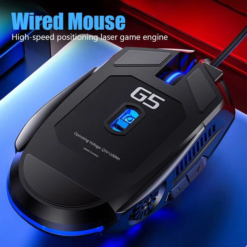 Silver Eagle G5 Mute Wired Mouse Six Keys Luminous