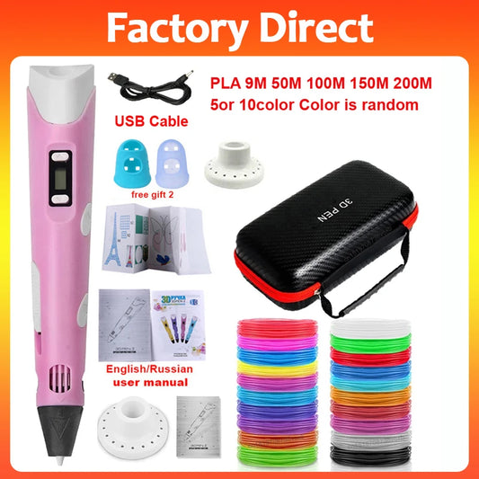 3D Printing Pen DIY Drawing Pens 9/50/100M 1.75mm PLA Filament