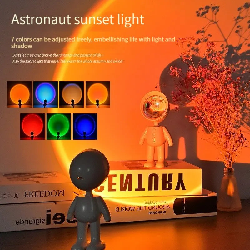 LED Seven Colors Sunset Astronaut Light