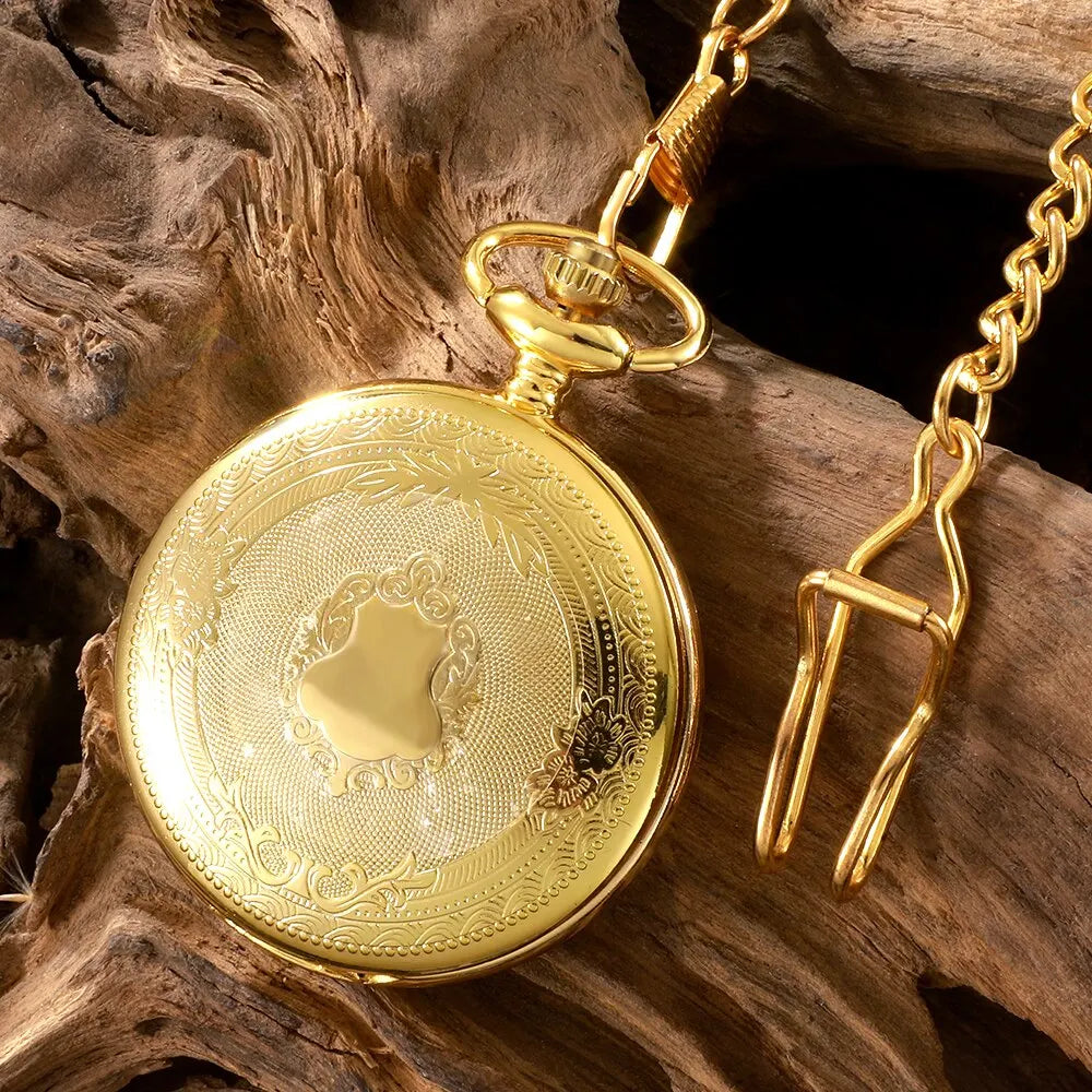 Quartz Roman Numerals Pocket Watch Necklace Pendant