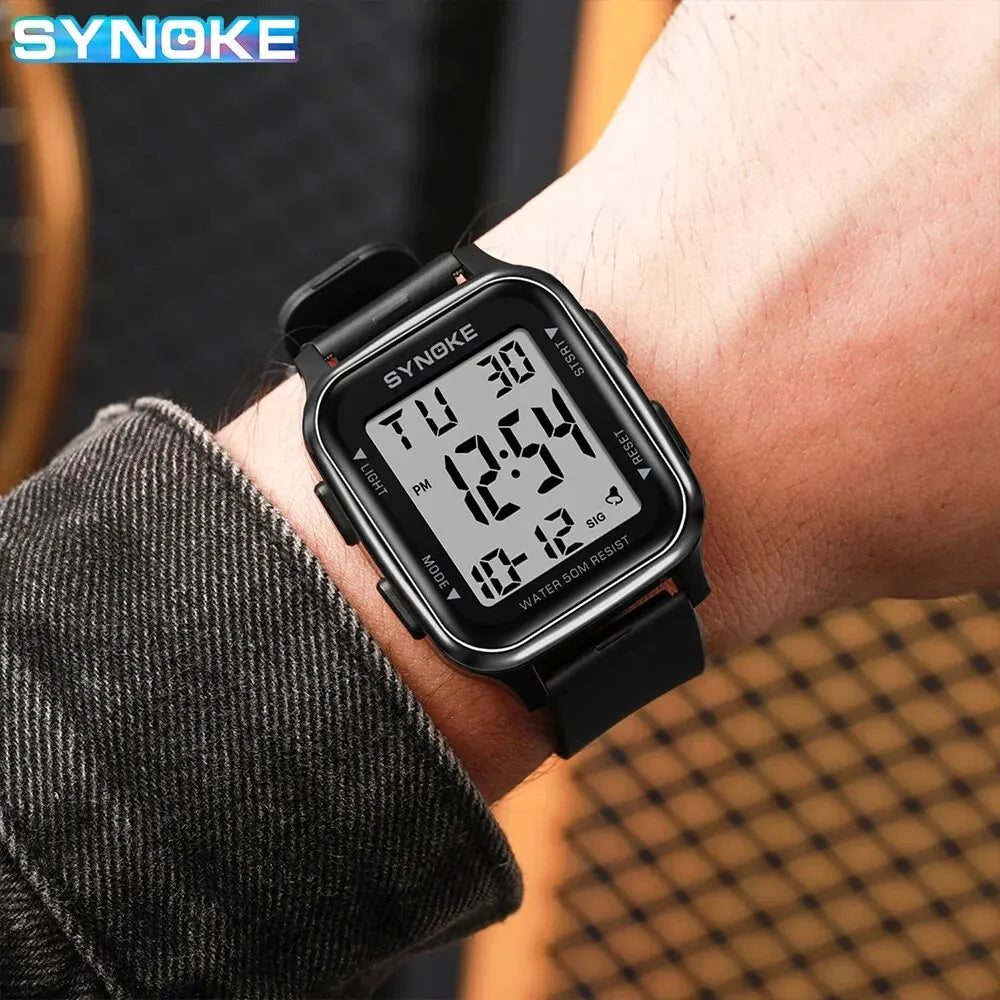 Mens Digital Watch Waterproof Multifunctional Luminous Outdoor Military