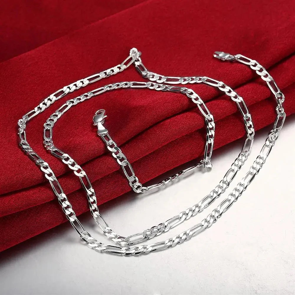 925 Sterling Silver 4MM Chain Necklaces for Womens