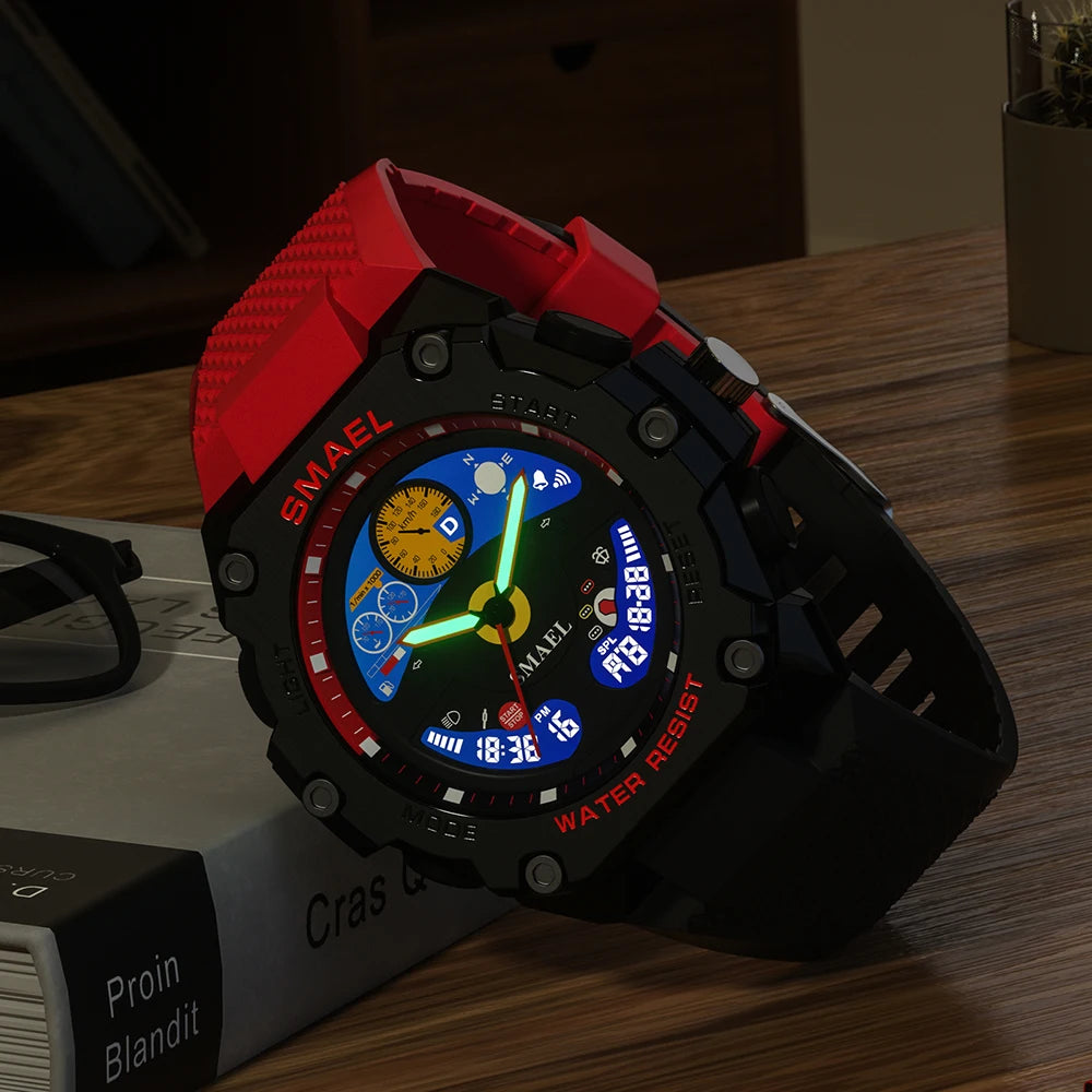 Mens Backlight Alarm Stopwatch Military Digital LED Mens Watch