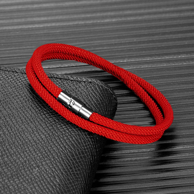 Minimalist Double Layer Rope Magnet Clasp Bracelet for Men Women