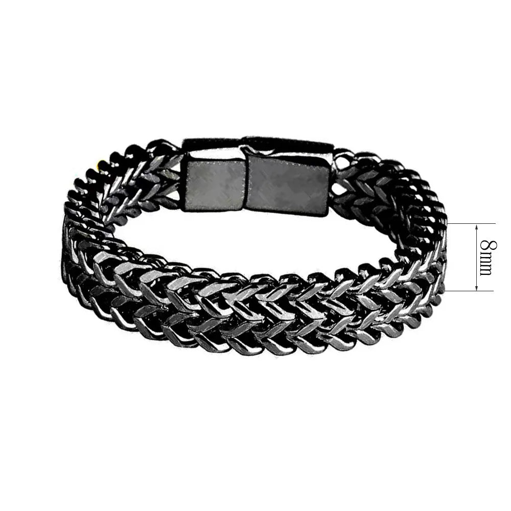 Hip Hop Stainless Steel Mens Simple Bully Punk Bracelet