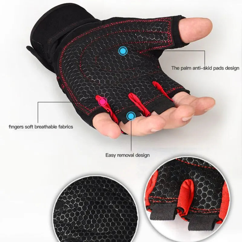 Fitness Half Finger Sports Fitness Gloves Unisex Wrist Guard