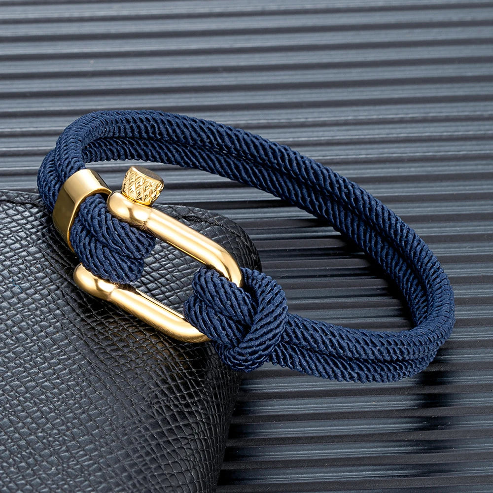 Double Strand Nautical Rope Bracelets for Men Women Handmade