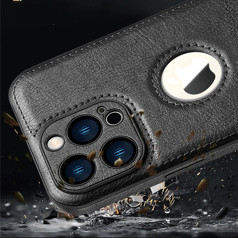 Luxury Leather Phone Case for iPhone 15 14 13 12 11 Pro Max Plus