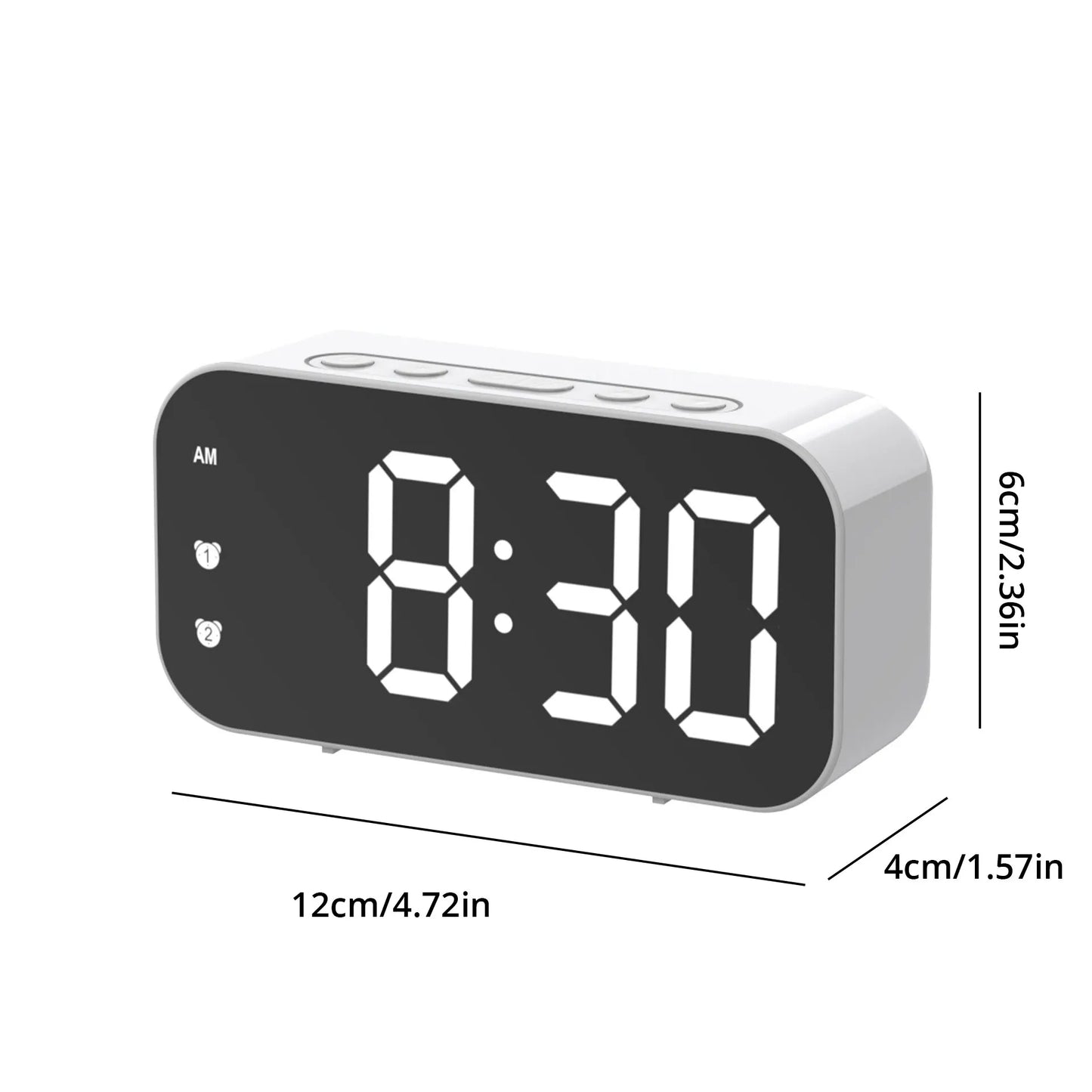 LED Mirror Table Digital Alarm Clock