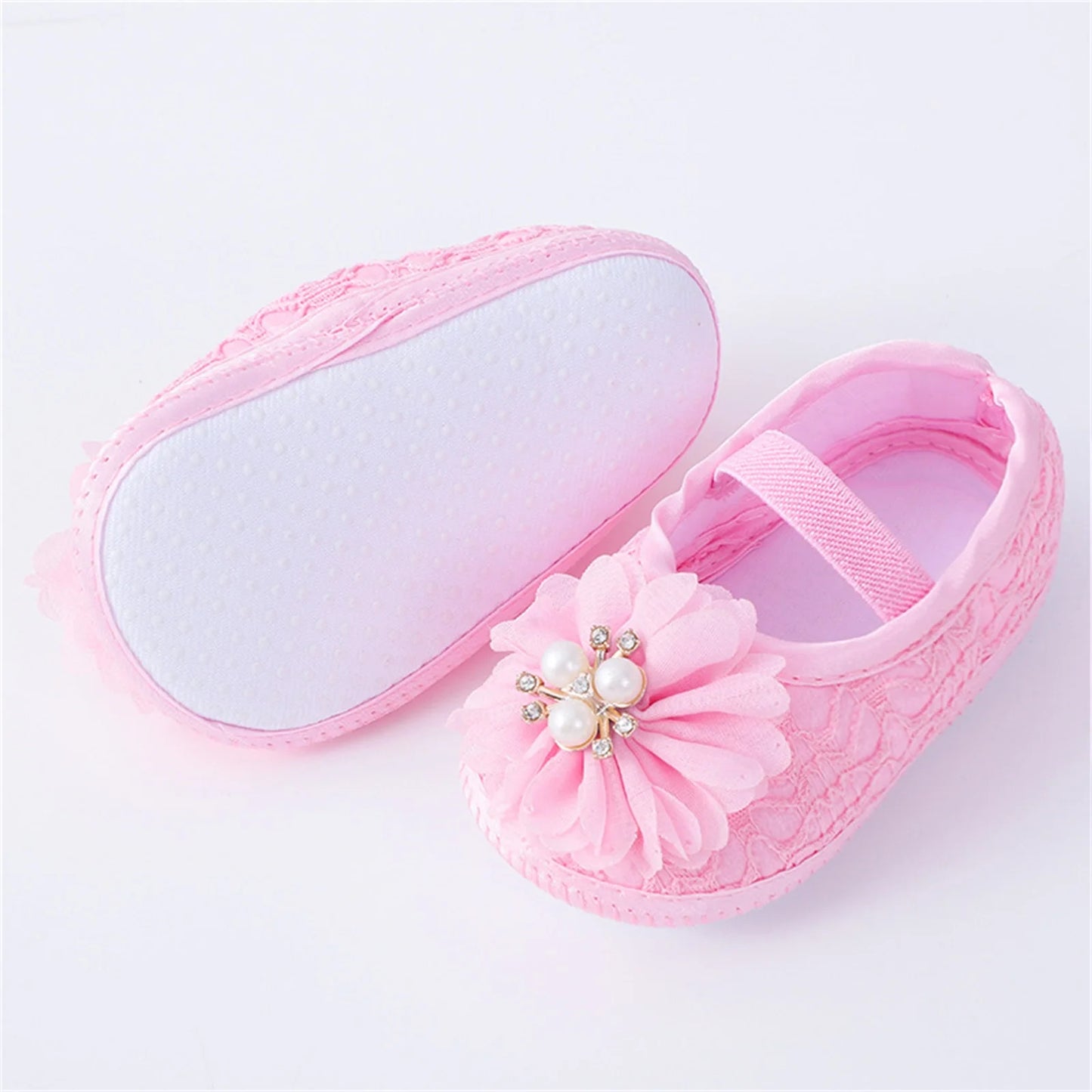 Infant Baby Girls Flats Soft Sole Non Slip Shoes and Headband