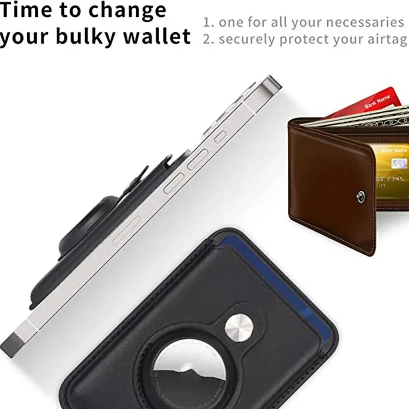 MagSafe Phone Card Wallet with Built in AirTag Pocket for iPhone