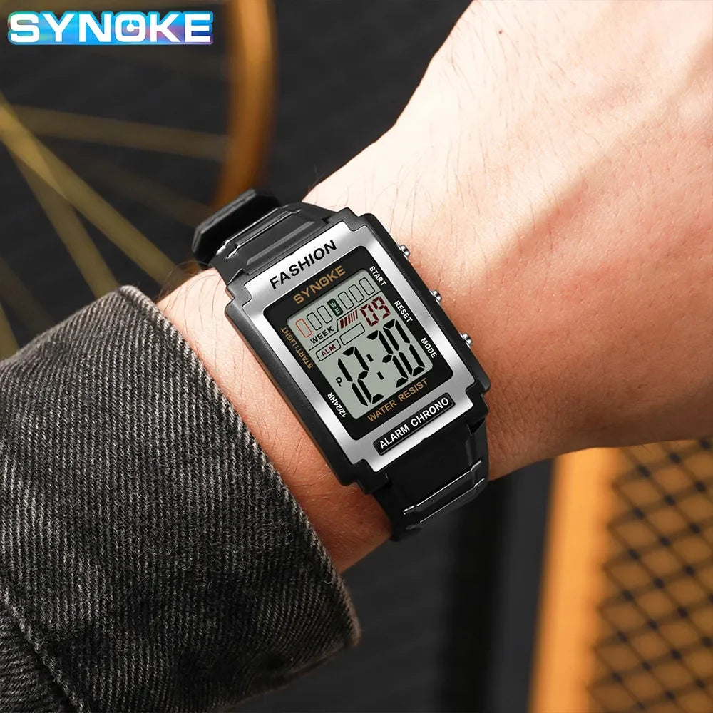 SYNOKE Mens Sports Digital Watch Waterproof 50M