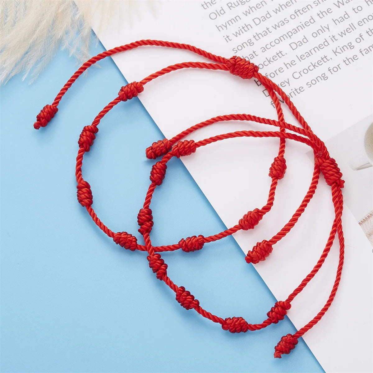 2Pcs Unisex Lucky Amulet Handmade Rope Bracelets