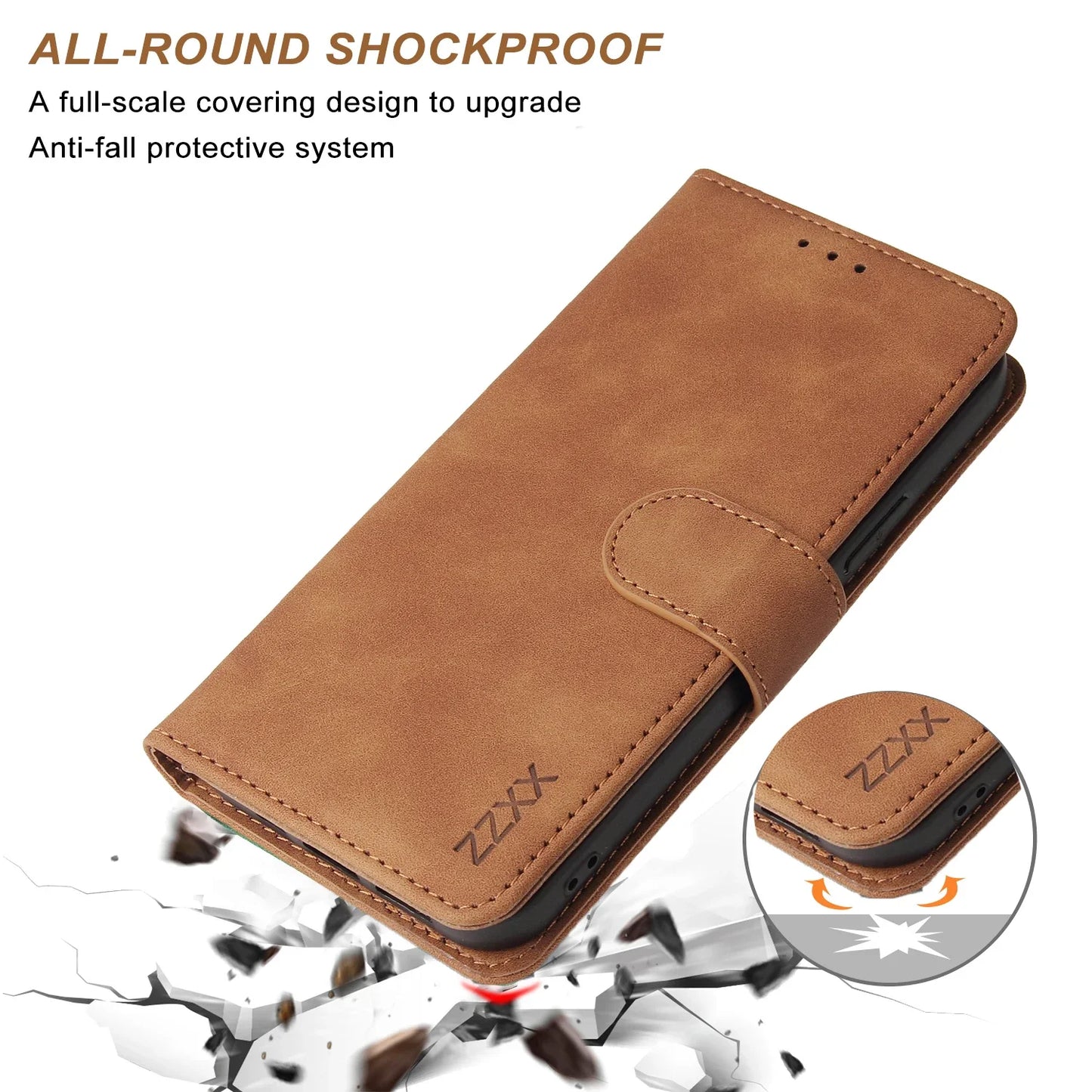 Leather Wallet Phone Case For iPhone 15 14 13 12 11 Pro Max Plus