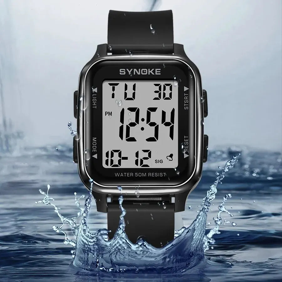 Mens Digital Watch Waterproof Multifunctional Luminous Outdoor Military