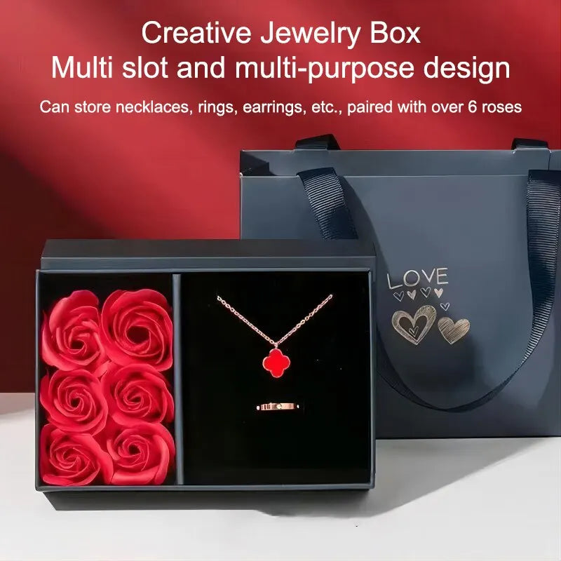 Rose Gift Box Eternal Life Flower Jewelry Box