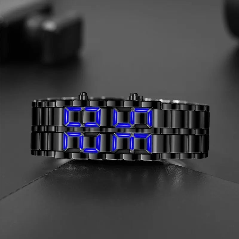 Blue LED Display Mens Digital Lava Watch