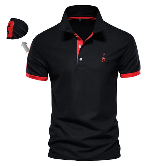 Embroidery Cotton Polo Shirts for Mens Casual Slim Fit