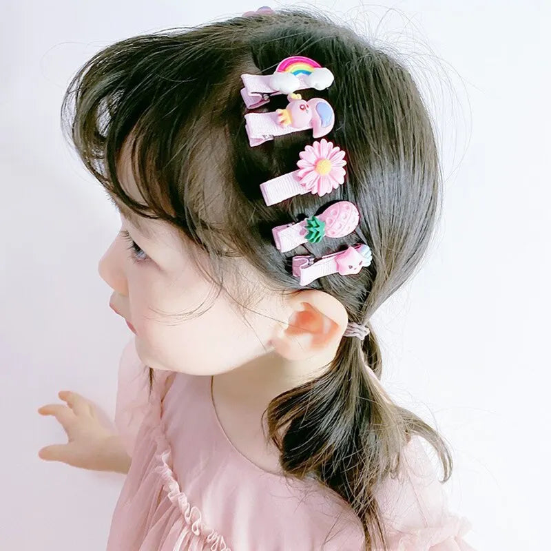 30pcs Set Baby Hair Clips Cartoon Bows Flower Girls Hairpins