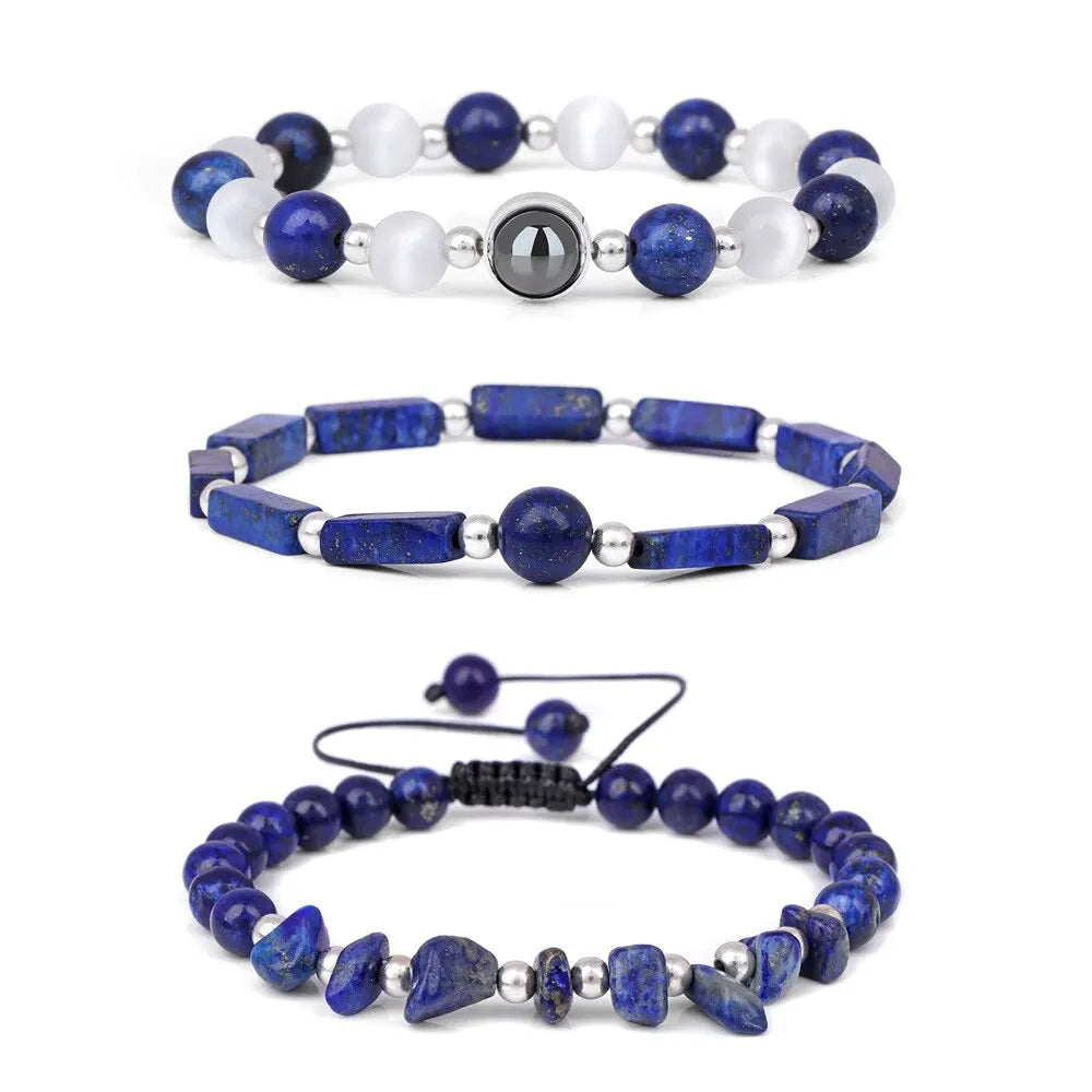 3pcs/Set Body Purifying Amethyst Unisex Bracelet