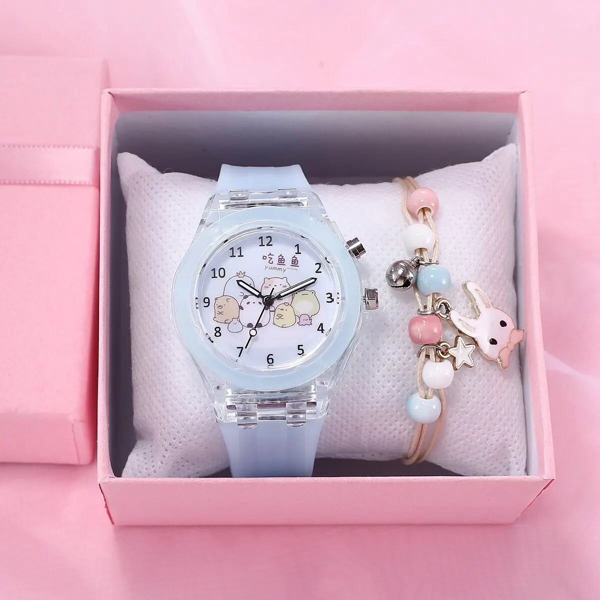 Girls Kids Children Luminous Student Colorful LED Light Quartz Watch