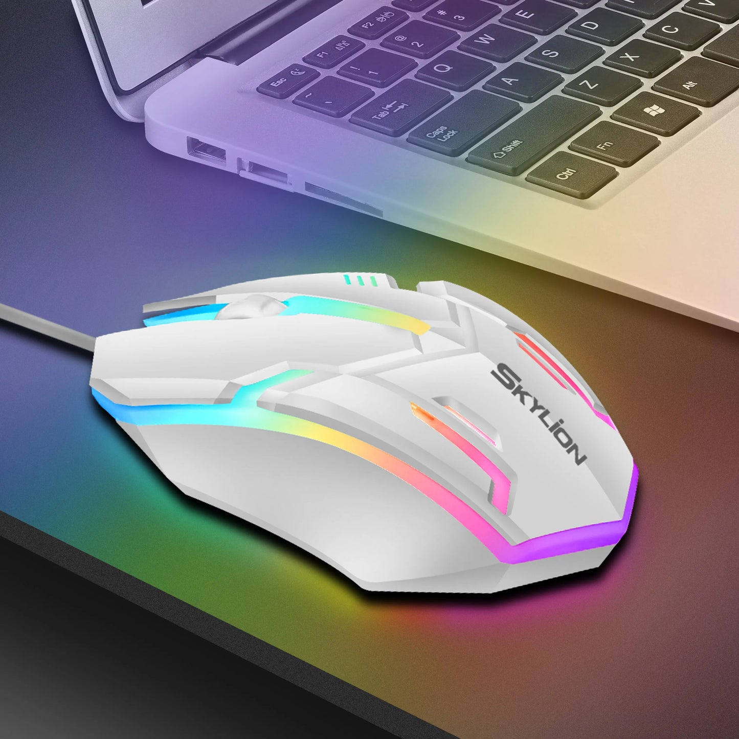 SKYLION F1 Wired 3 Keys Mouse Colorful Lighting Gaming