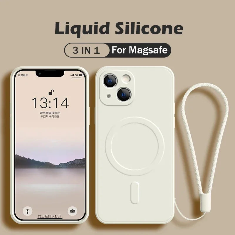 Magsafe Liquid Silicone Phone Case For iPhone 15 14 13 12 Pro Max Plus