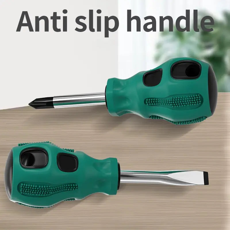 2pcs Short Handle Screwdriver Set Magnetic