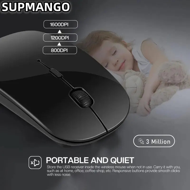 Rechargeable Wireless Gaming Mouse Portable Ergonomic