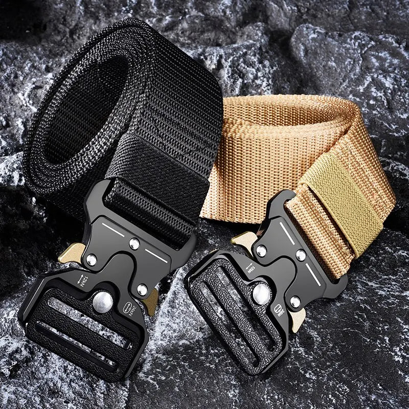 Canvas Mens Belt Outdoor Tactical Multifunction