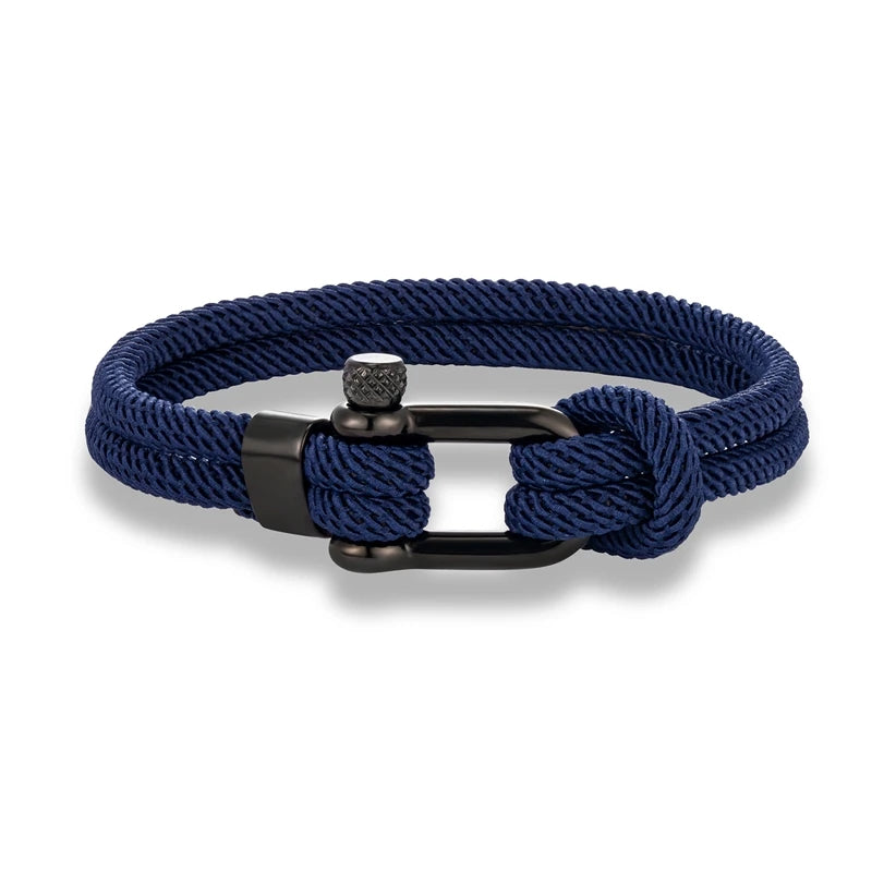 Trendy Unisex Marine Sailor Rope Nautical Survival Shackle Bracelet