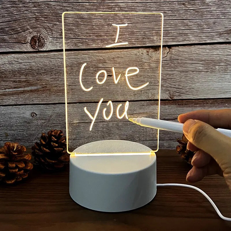 Note Board Creative Led Night Light USB Message Board