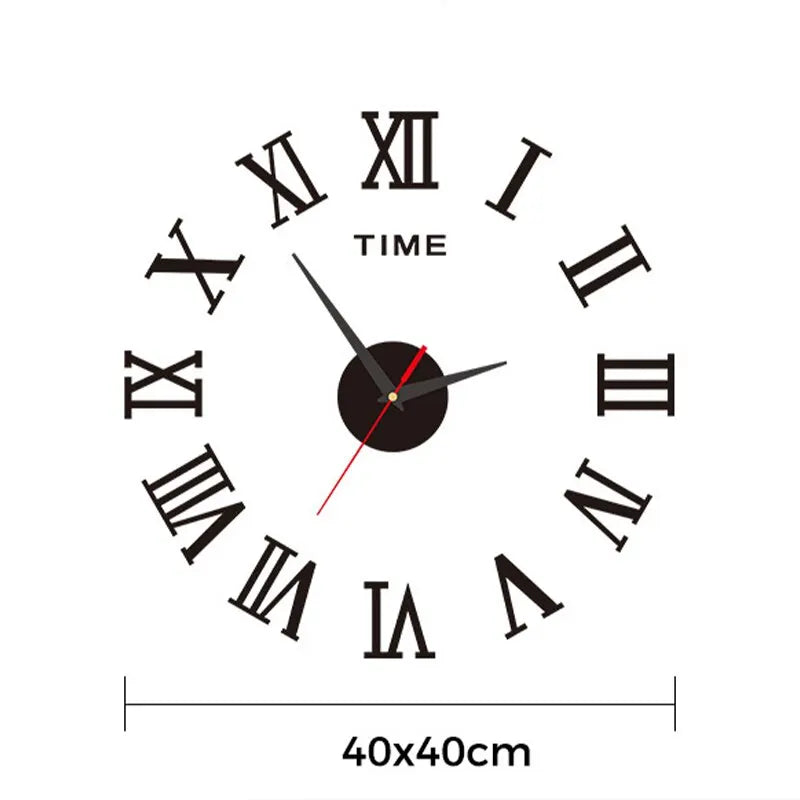 3D Acrylic Wall Clock Roman Numerals Design