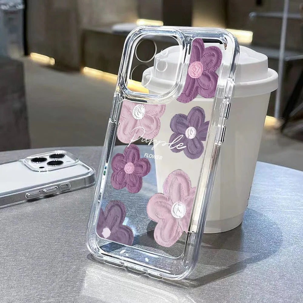 Flower Soft Fundas Phone Case For iPhone 15 14 13 Pro Max